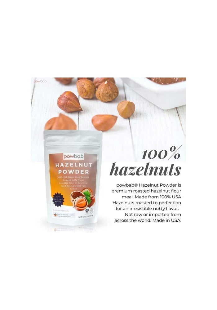 powbab Hazelnut Powder - 100% USA Grown Roasted Hazelnut Meal Flour, Gluten Free, 5.5 Oz - Image 2